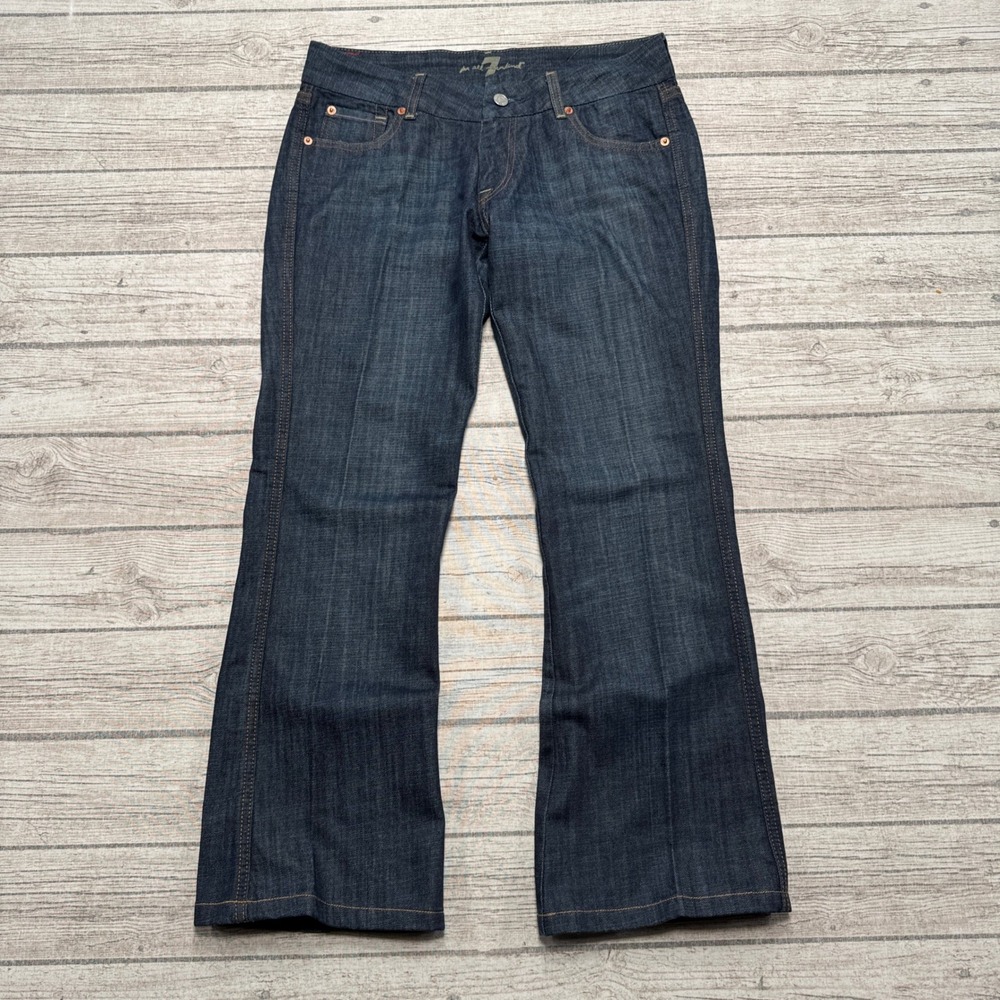 Y2K 7 For All Mankind Jeans Women's 29 Blue Dark Wash Cotton Denim A-Pocket USA